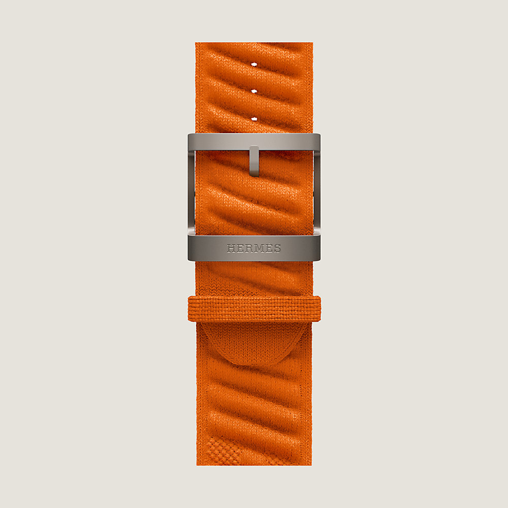2002 Apple Watch エルメス　オレンジ　レザー　シンプルトゥール Apple Watch Hermès - 45mmケース用キリム（オレンジ）シンプル